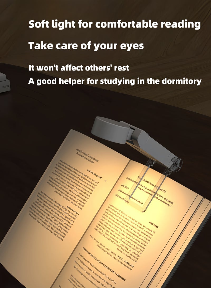 LAYRA USB Rechargeable Mini Clip Reading Light 6 Brightness Dimmable LED Book Light Portable Folding Flashlight 2in1 Illumination Black - Image 4