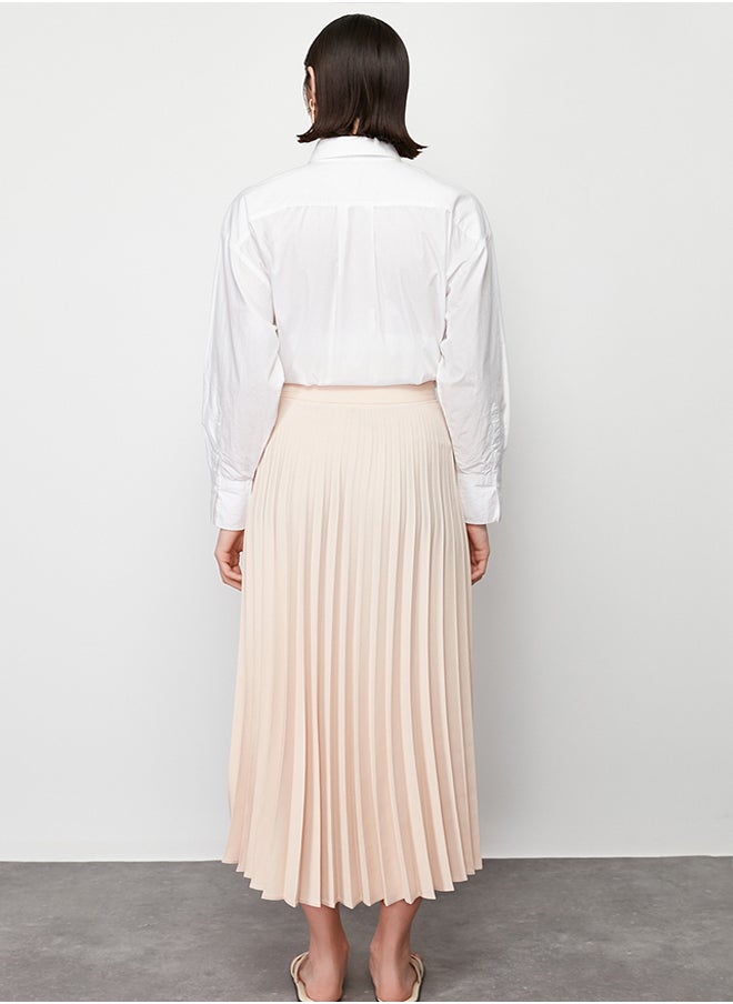 trendyol - Ecru Pleated Woven Skirt TCTSS24EE00010 - Image 1