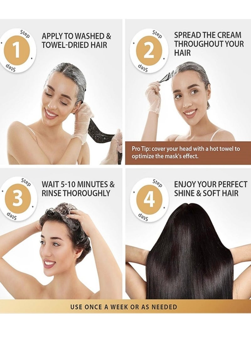 Karseell Collagen Hair Treatment Deep Repair Conditioning Argan Oil Collagen Hair Mask Essence for Dry Damaged Hair All Hair Types 16.90 oz 500ml - Image 5