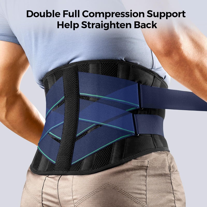 FREETOO Back Brace for Men Lower Back Pain with 7 Metal Stays, for Sciatica, Herniated Disc, Scoliosis and More Pain Relief! Breathable Back Support Belt for Women Work with Soft Pad, Lightweight Lumbar Support for Dairly Activity M(Waist:33"-39") - Image 4