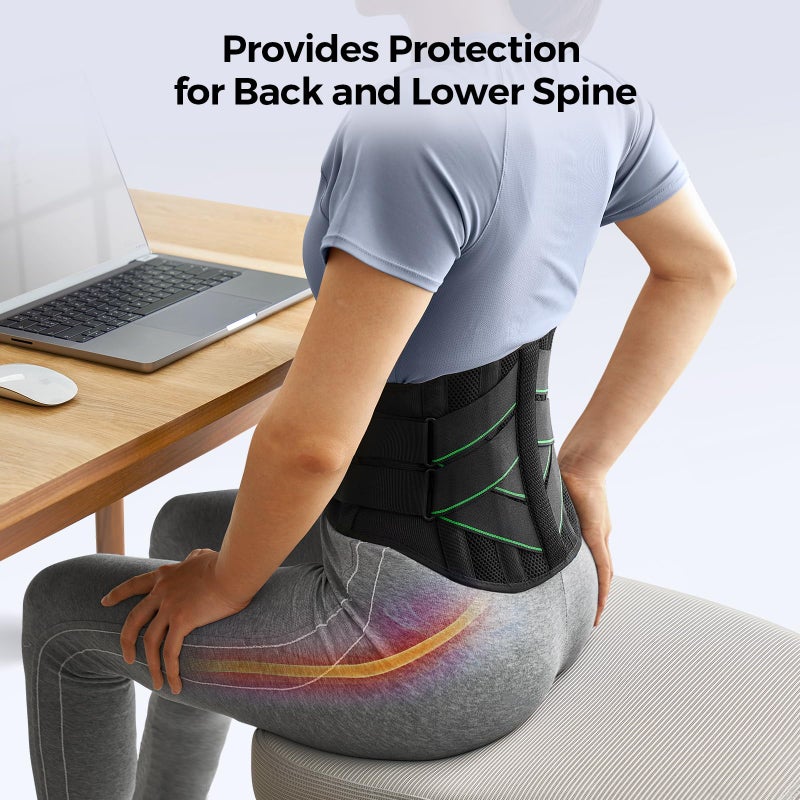 FREETOO Back Brace for Men Lower Back Pain with 7 Metal Stays, for Sciatica, Herniated Disc, Scoliosis and More Pain Relief! Breathable Back Support Belt for Women Work with Soft Pad, Lightweight Lumbar Support for Dairly Activity M(Waist:33"-39") - Image 5