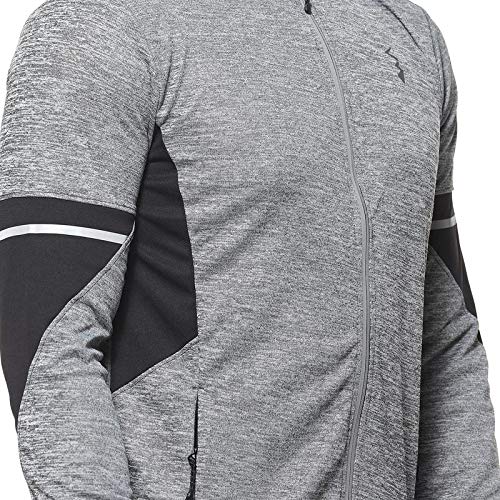 Campus Sutra Men's Grey & Black Colour-Blocked Dri-Fit Activewear Jacket Regular Fit for Casual Wear | Structured Jacket Crafted with Comfort Fit and High-Performance for Everyday Wear - Image 5