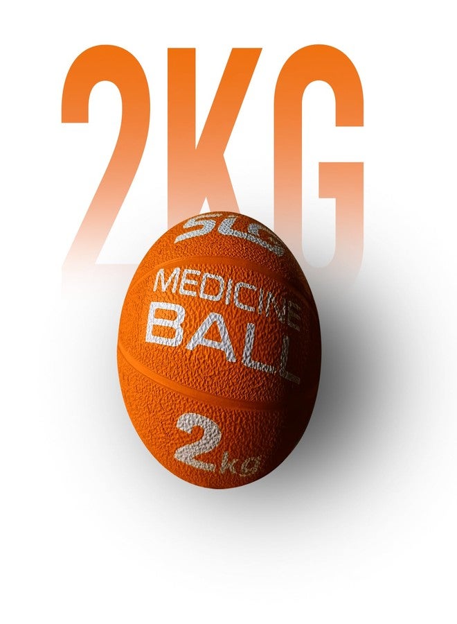 SLG Rubber Medicine/Exercise Ball -Upper & Lower Body Exercises |Fitness Ball for Strength, Balance & Core Workouts| Material:Rubber(Orange, 2 kg) - Image 3