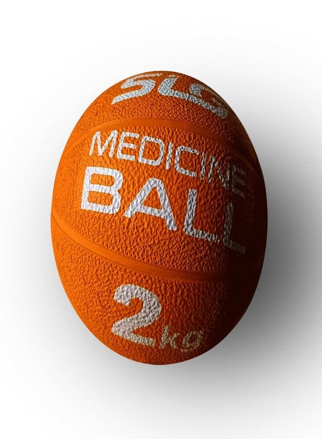 SLG Rubber Medicine/Exercise Ball -Upper & Lower Body Exercises |Fitness Ball for Strength, Balance & Core Workouts| Material:Rubber(Orange, 2 kg) - Image 1