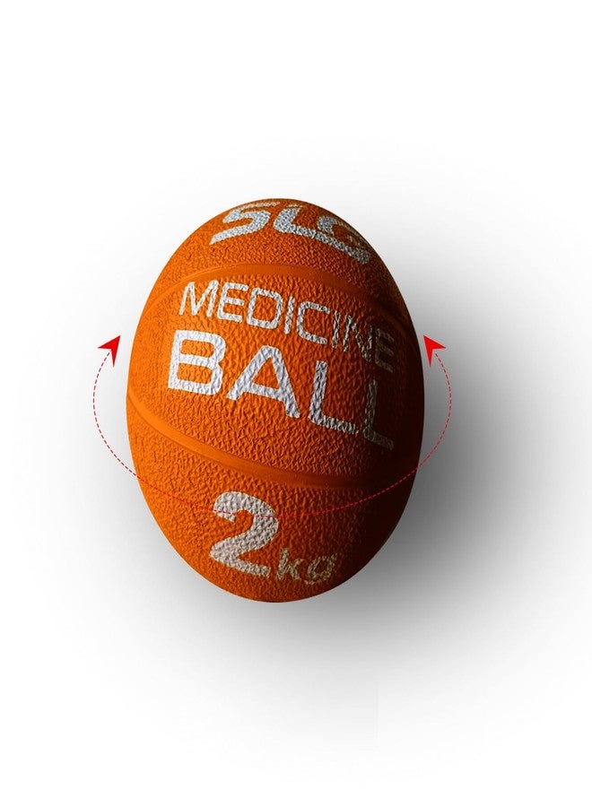 SLG Rubber Medicine/Exercise Ball -Upper & Lower Body Exercises |Fitness Ball for Strength, Balance & Core Workouts| Material:Rubber(Orange, 2 kg) - Image 4
