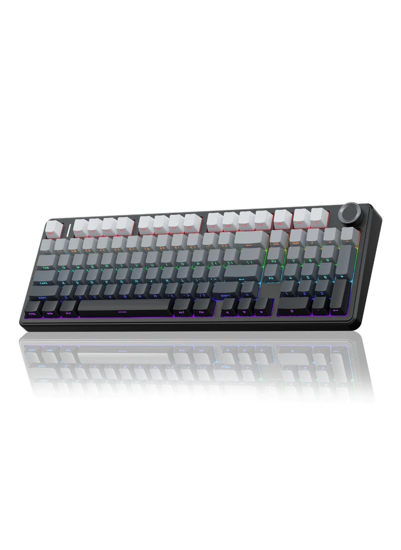 AULA - AULA F99 Pro Wireless Mechanical Keyboard,Gasket Hot Swappable Custom Keyboard,RGB Backlit,Pre-lubed Linear Switches,Side Printed PBT Keycaps,2.4GHz/USB-C/BT5.0 Mechanical Gaming Keyboard (Carving--Star Axis) - Image 1