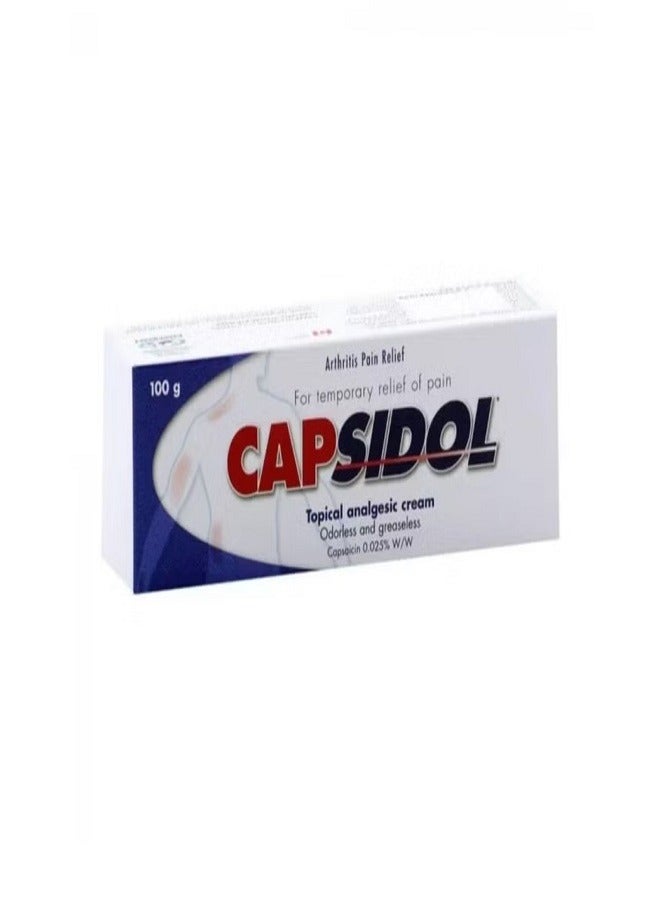 Capsidol Topical Analgesic Capsicin 0.025% Cream 100G