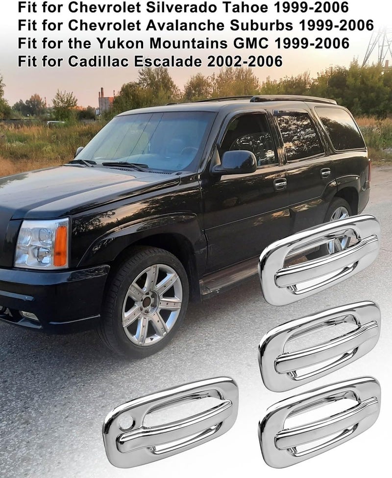 QAGGUM Chrome Door Handle Covers for Chevrolet Cadillac GMC 1999-2006 - Image 5