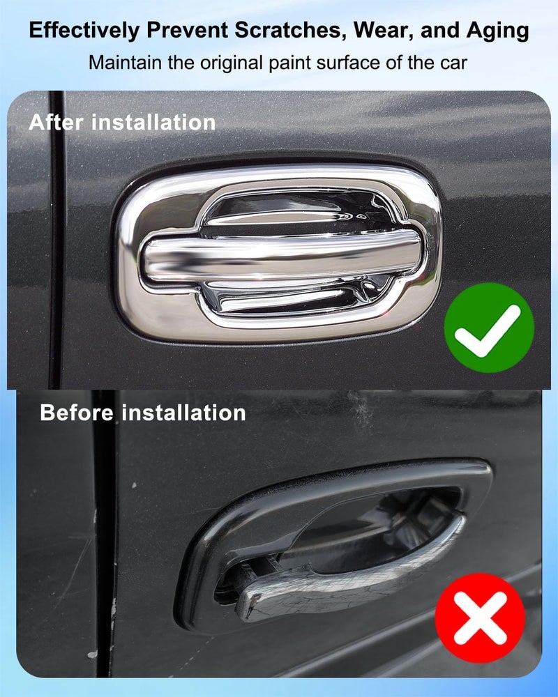 QAGGUM Chrome Door Handle Covers for Chevrolet Cadillac GMC 1999-2006 - Image 3