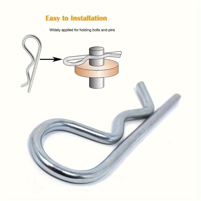 12pcs Stainless Steel R-Shaped Hairpin Clips For Trailer Locking Spring Wire - Image 4