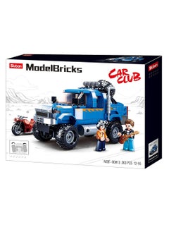 Sluban Sluban - Model Bricks F350 Pick-up Truck with Motorcycle 363 Pieces - M38-B0813  - Image 1