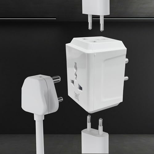 MX 3 Pin Universal Travel Adapter | Multi-Plug Socket for 2-Pin & 3-Pin Devices | 3-Way Outlet, 250V Max | Compatible with Laptops, Mobiles, Home & Office - Image 2