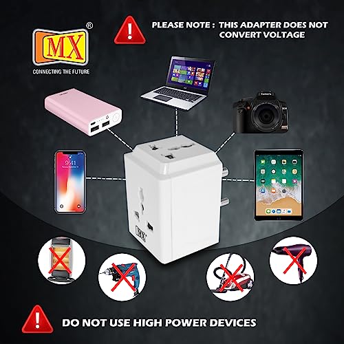 MX 3 Pin Universal Travel Adapter | Multi-Plug Socket for 2-Pin & 3-Pin Devices | 3-Way Outlet, 250V Max | Compatible with Laptops, Mobiles, Home & Office - Image 5