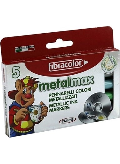 Fibracolor Metal Max Metallic 5 Color Felt Tip Pen  - Image 1