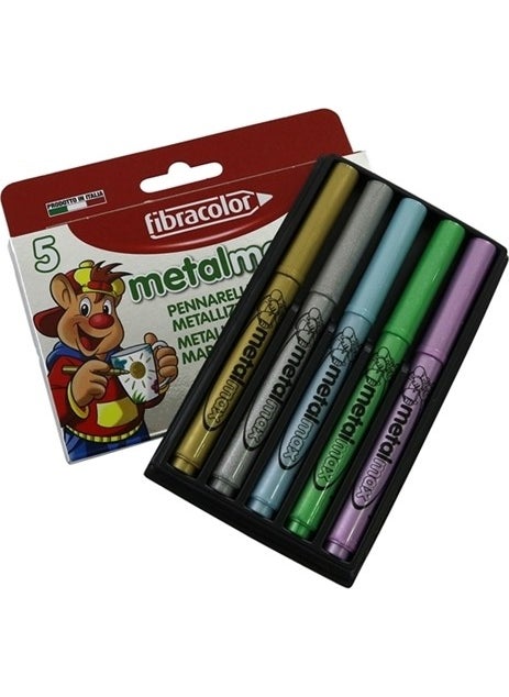 Fibracolor Metal Max Metallic 5 Color Felt Tip Pen  - Image 2