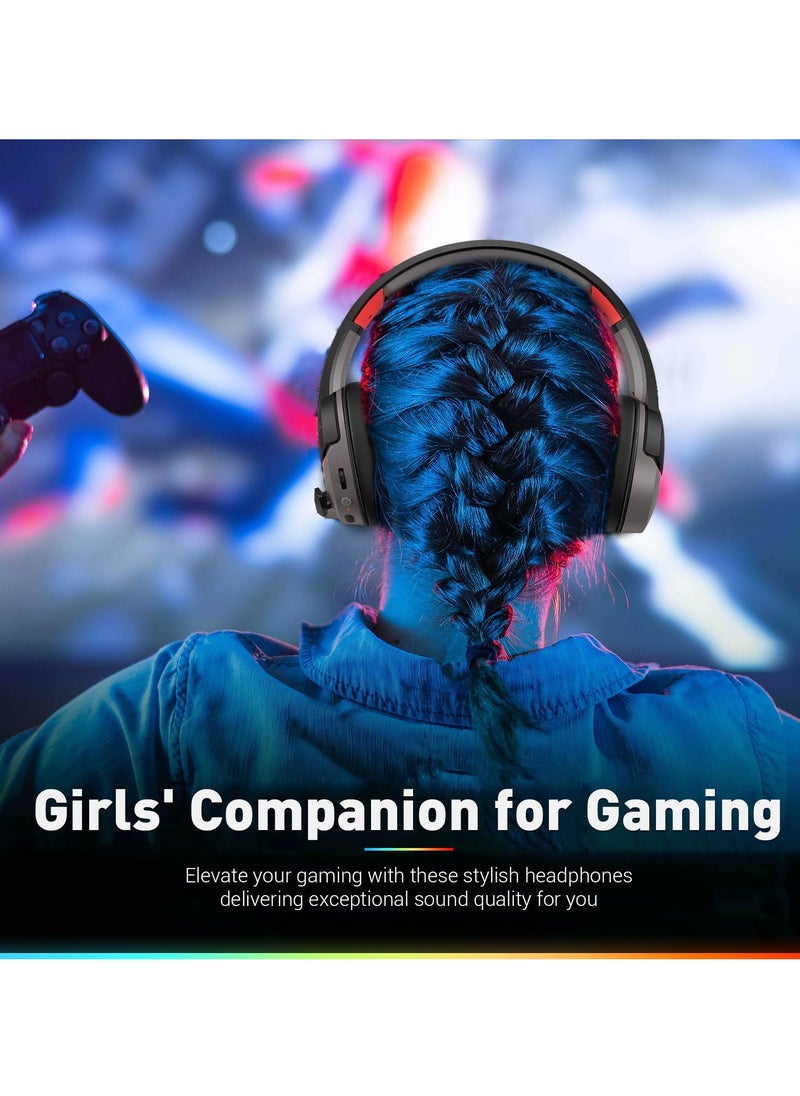 NUBWO G08 سماعة ألعاب لاسلكية مزدوجة مع ميكروفون لأجهزة PS5، PS4، الكمبيوتر الشخصي، الهاتف المحمول، الكمبيوتر اللوحي، 2.4 جيجا هرتز لاسلكي + بلوتوث TF RGB Light