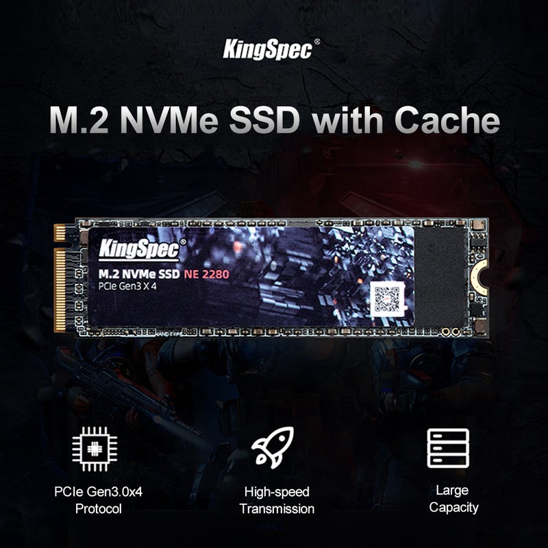 KingSpec 2TB ذاكرة وصلية صلبة (SSD) بواجهة M.2 NVMe واتصال PCIe Gen3.0x4 بنقل عالي السرعة وجسيمات 3D TLC مع ذاكرة مؤقتة (Cache) - Image 4