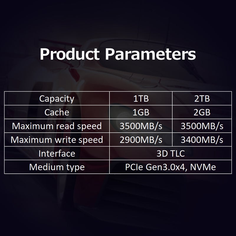 KingSpec 2TB ذاكرة وصلية صلبة (SSD) بواجهة M.2 NVMe واتصال PCIe Gen3.0x4 بنقل عالي السرعة وجسيمات 3D TLC مع ذاكرة مؤقتة (Cache) - Image 2