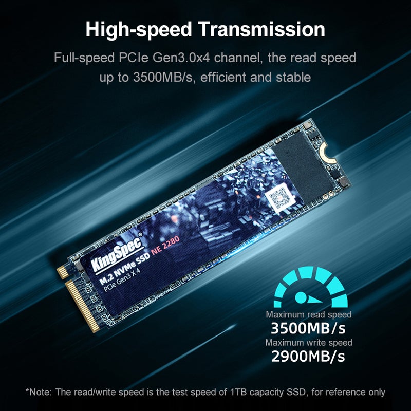 KingSpec 2TB ذاكرة وصلية صلبة (SSD) بواجهة M.2 NVMe واتصال PCIe Gen3.0x4 بنقل عالي السرعة وجسيمات 3D TLC مع ذاكرة مؤقتة (Cache) - Image 5