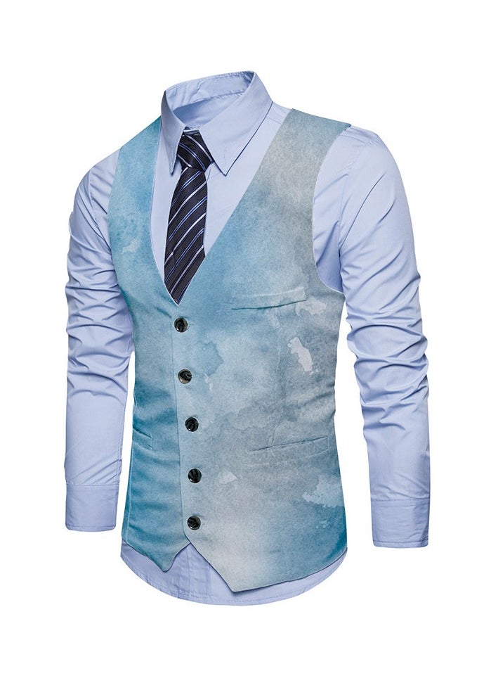 KUYING New Fashionable Personalized Printed Men's Suit Vest  - Image 1
