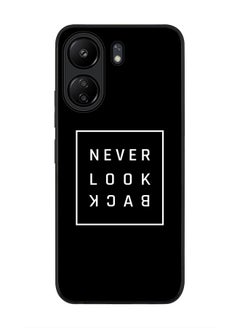 Stylizedd Rugged Black edge case for Xiaomi Poco C65, Slim fit Soft Case Flexible Rubber Edges Anti Drop TPU Gel Thin Cover- Never look back  - Image 1