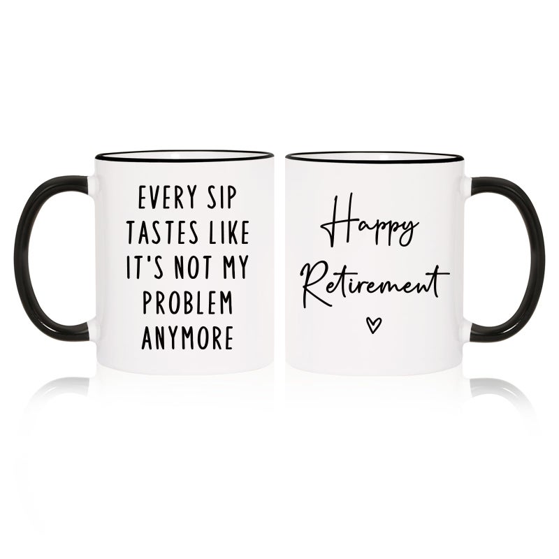 Aurahouse Retirement Gift for Woman Men, Funny Retirement Mug Decorations, Best Retirement Gifts for Women Men 2025, Coworker, Friend, Teacher, Boss, Sisters, Mom, Retired Gifts Not My Problem Anymore - Image 1