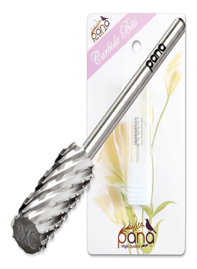 PANA Flat Top Small Barrel 3/32" Shank Size - (Silver, 3X Coarse Grit) - Fast remove Acrylic or Hard Gel Nail Drill Bit for Manicure Pedicure Salon Professional or Beginner - Image 1