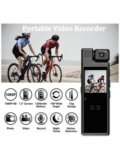 AROAQ 1.3-Inch Screen 1080P Sports HD Mini Camera Portable Digital Video Recorder Body Cam with Infrared Night Vision Police Camcorder  - Image 2