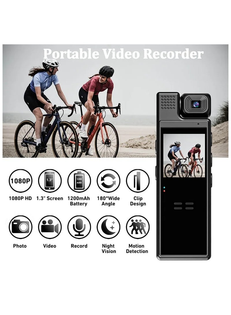 AROAQ 1.3-Inch Screen 1080P Sports HD Mini Camera Portable Digital Video Recorder Body Cam with Infrared Night Vision Police Camcorder  - Image 2