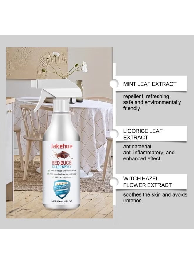 Jakehoe Bed Bugs Killer Spray, Roach & Fly Killer Spray, Plant-Based Actives Kill Insects & Bugs on Contact, Non-Greasy, Repellent Indoor flea moth bugs bed bugs, No Stains, Fresh Scent - Image 4