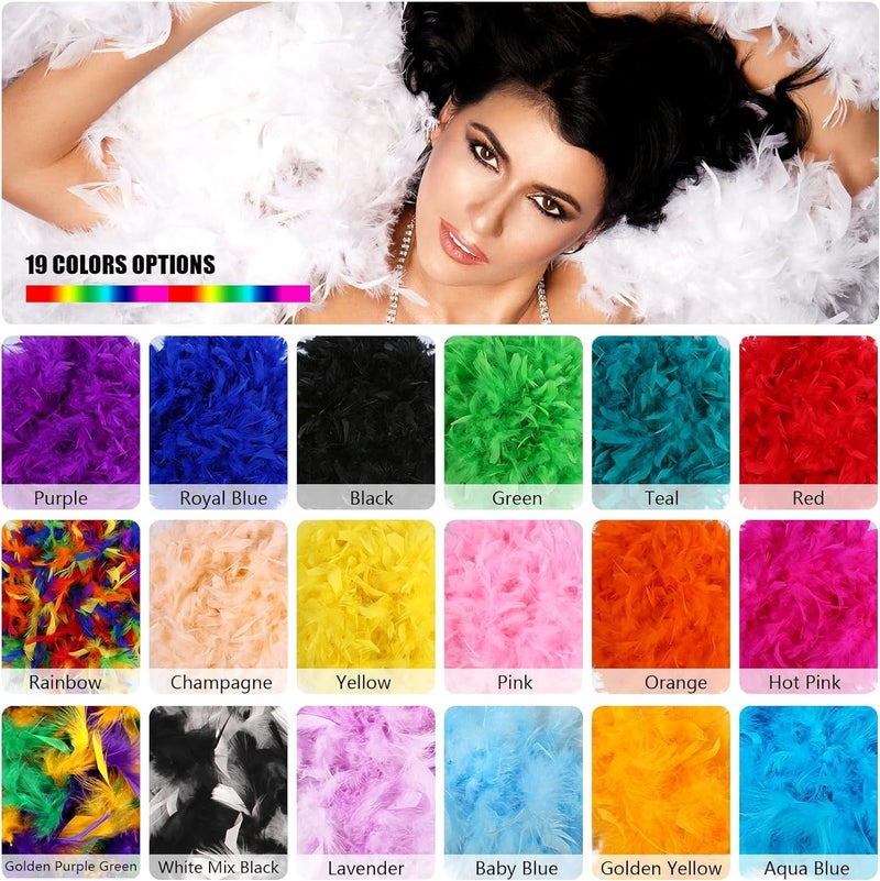 THARAHT Black Chandelle Turkey Feather Boa 2 Yards 40g for DIY Craft Home Dancing Wedding Party Halloween Costume Decoration Feather Boa - Image 5