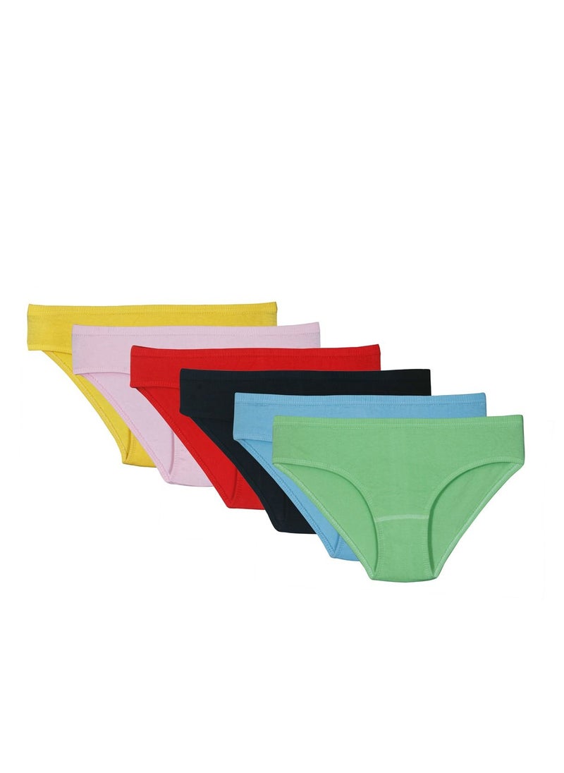 City Rose 6 -Pieces Elastic Briefs Bikini Bottom underwear Cotton Women Multicolor  - Image 1