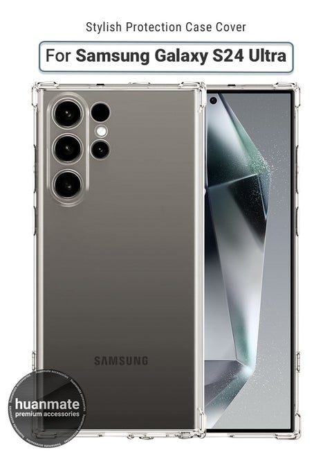 Samsung Galaxy S24 Ultra Shock Proof Case Cover - Ultra Clear, Durable & Accurate Cut-outs - Scratch, Dust & Smudge Protection - Clear Silicon Back Cover for Samsung Galaxy S24 Ultra