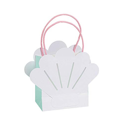 Fun Express Mermaid Shell Gift Bags – Perfect for Under the Sea Ocean Beach Themed Parties Vibrant Colors Durable Design – Ideal for Party Favors Gift Great for Kids Parties Special Events – 12 Pieces - Image 1