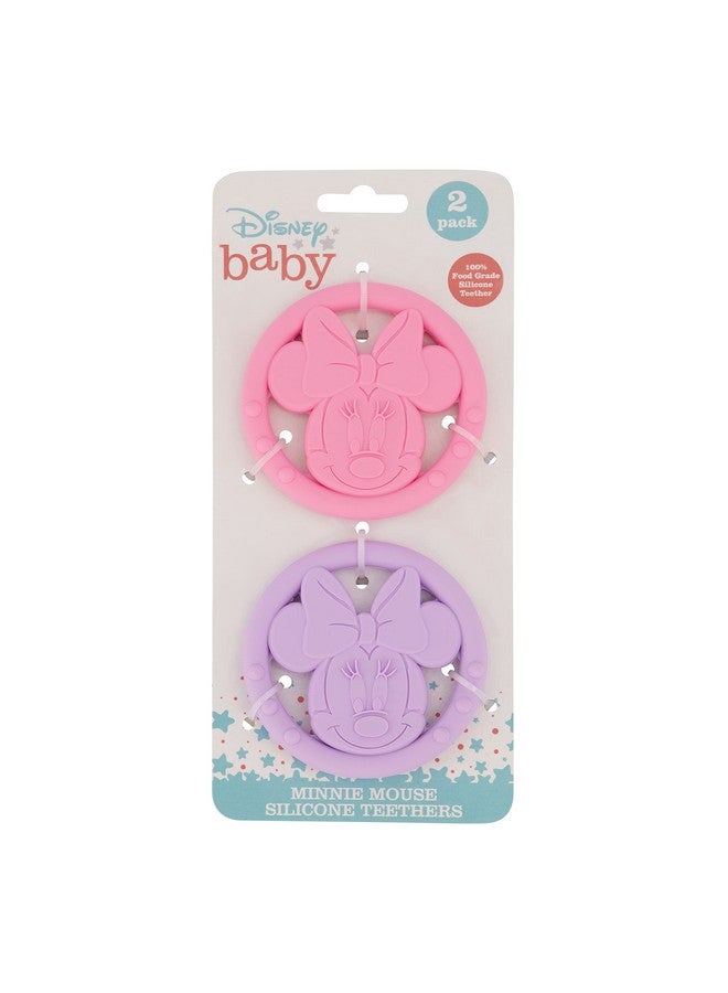 Disney Cudlie Disney Silicone Teether Toy Set for Infants, Food Grade and BPA Free Teethers for Babies 6-12 Months, 2-Pack Teether Toys for Newborns Minnie Mouse II - Image 1