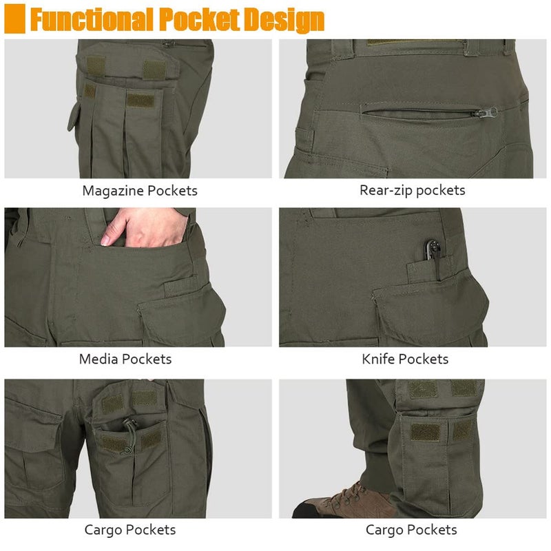 KRYDEX Tactical Men's K3 Combat Pants with Knee Pads (US, Alpha, X-Large, Regular, Regular, Ranger Green) - Image 5
