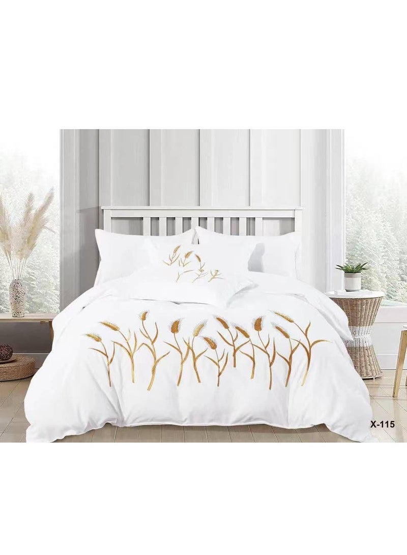MMM HOME MMM HOME Embroidered 6pcs King size High Cotton Hotel Master Quality Microfiber Bedding Set Comforter/Bedsheet/Pillow covers set  - Image 1