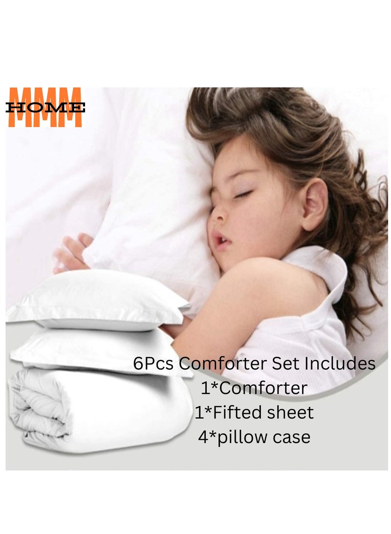 MMM HOME MMM HOME Embroidered 6pcs King size High Cotton Hotel Master Quality Microfiber Bedding Set Comforter/Bedsheet/Pillow covers set  - Image 3