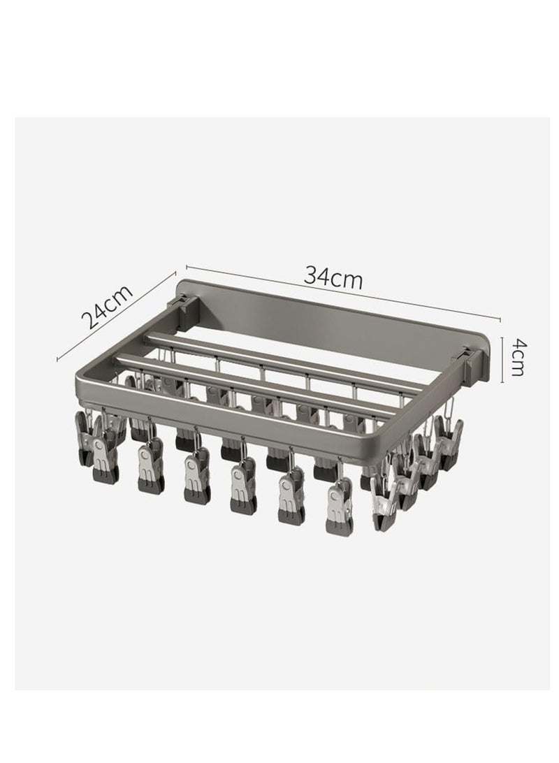 Hihonor Clothes Drying Rack Wall Mounted,Foldable Clothes Airer with 26 Clips,Space Saver Clothes Drying Hanger Racks for Balcony,Laundry,Bathroom - Image 5