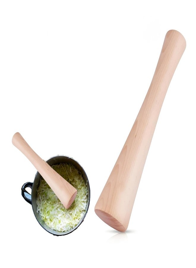 SusuBee Natural Wood Sauerkraut Pounder 12” Heavy Duty Vegetable Cabbage Fermentation Jar Tamper Croker Kitchen Fermenting Food Tool for Wide & Regular Mouth Mason Jar - Image 1