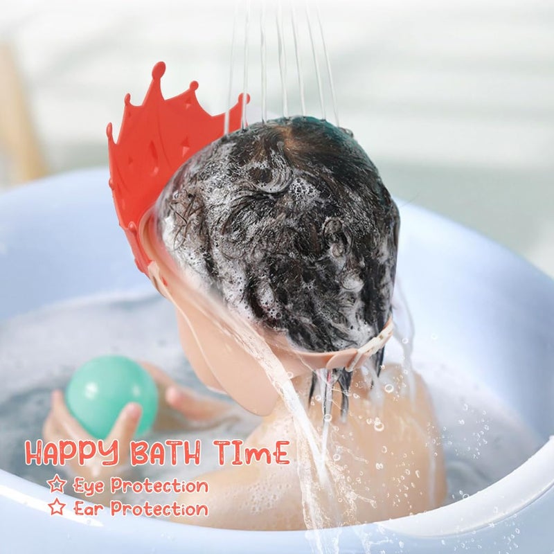 EWINEVER 2PCS Baby Shower Cap for Kids Adjustable Baby Hair Washing Shield Toddler Visor Hat for Eyes and Ears Protection Shampoo Cap for 09 Years Old Children - Image 3