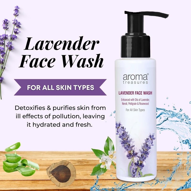 Aroma Treasures Lavender Face Wash for All Skin Types 100ml - Image 3