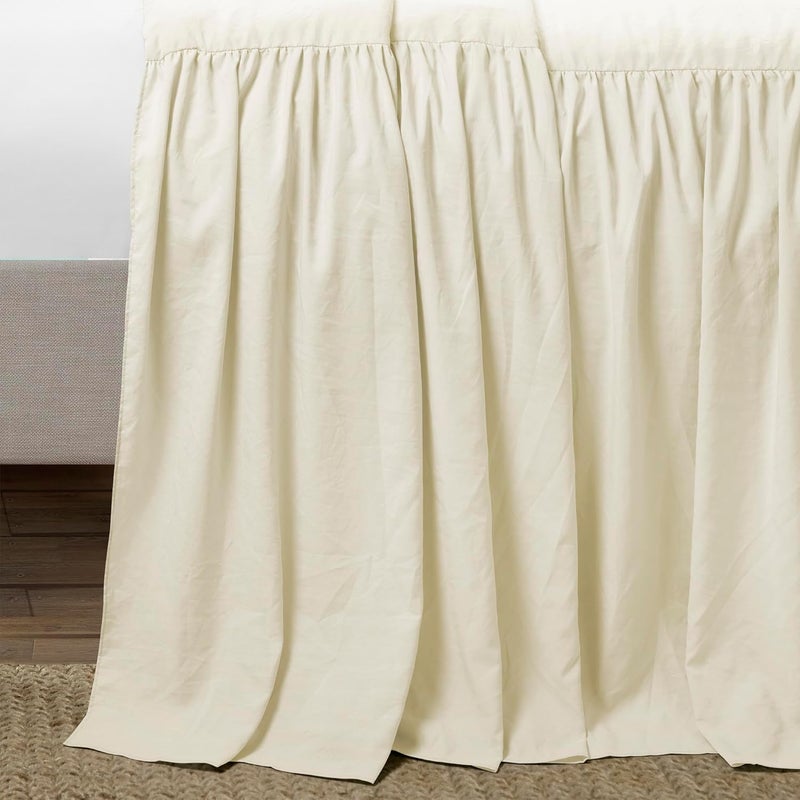 Lush Decor Cross-location transit friendly build Ruffle Skirt Bedspread Ivory Shabby Chic Farmhouse Style Lightweight 3 Piece Set, King All-scene compatible build - Image 5