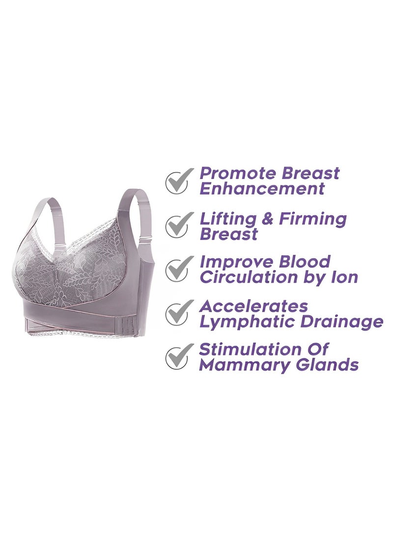 REOCLE - Women's Lace Bras Front Criss Cross Bras Wireless Push Up Seamless Bra Comfy Posture Corrector Sports Yoga Bra - Image 1