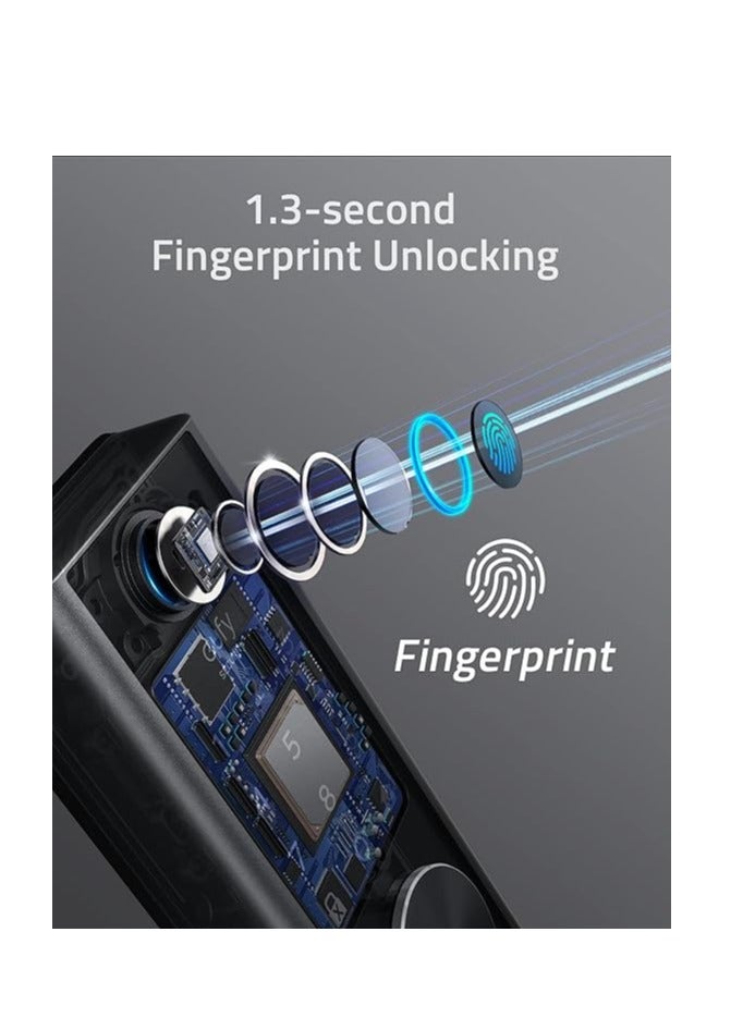 إيوفي قفل ذكي يعمل باللمس من يوفي، ماسح ضوئي لبصمة الاصبع، قفل باب الدخول بدون مفتاح، لوحة مفاتيح الكترونية، بلوتوث، مقاومة للطقس بتصنيف IP65 لمقاومة المياه والغبار، متوافق مع جسر Wi-Fi - Image 2