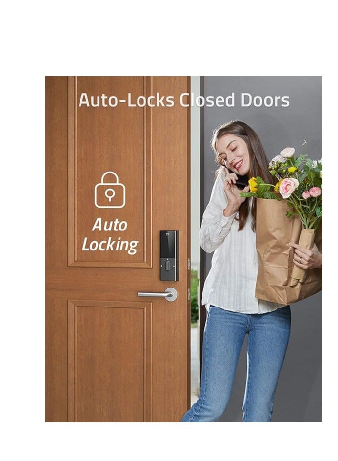 إيوفي قفل ذكي يعمل باللمس من يوفي، ماسح ضوئي لبصمة الاصبع، قفل باب الدخول بدون مفتاح، لوحة مفاتيح الكترونية، بلوتوث، مقاومة للطقس بتصنيف IP65 لمقاومة المياه والغبار، متوافق مع جسر Wi-Fi - Image 5