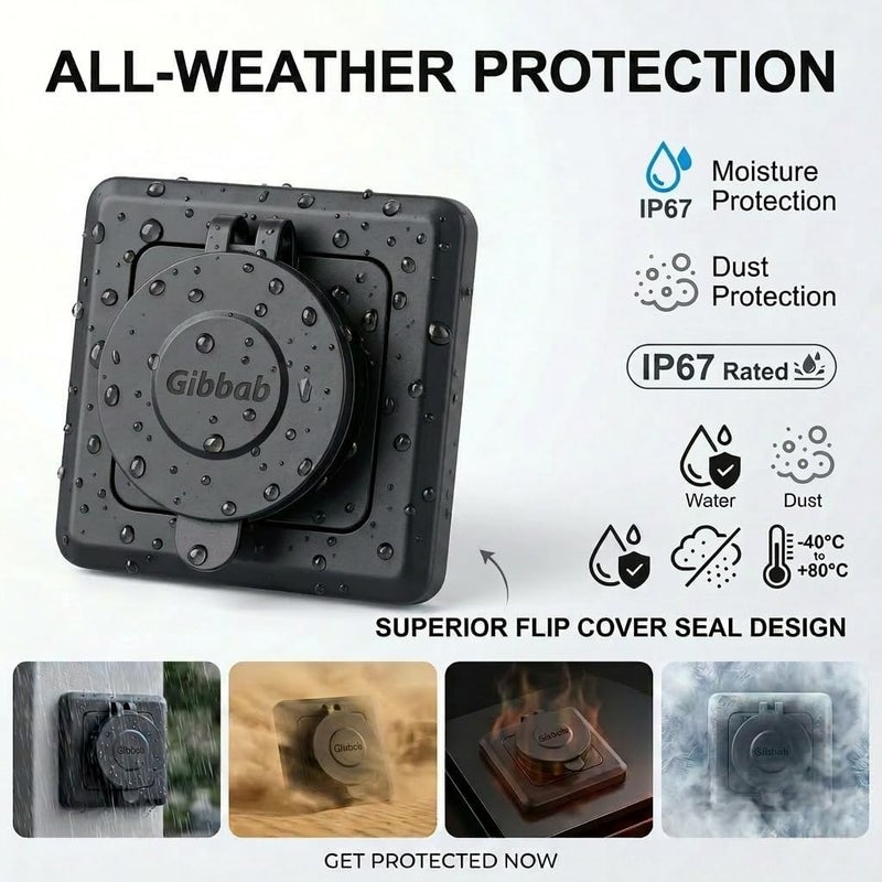 قطعتان من مقبس الحائط 90W 12V RV USB C، مع منفذين PD3.0 بقدرة 36W من النوع C ومنفذ QC3.0 بقدرة 18W، مقبس شحن السيارة بثلاثة منافذ من الألومنيوم بالكامل مع لوحة سوداء، تركيب غائر مع غطاء مقاوم للماء للشحن السريع لعربة التخييم والقارب - Image 4