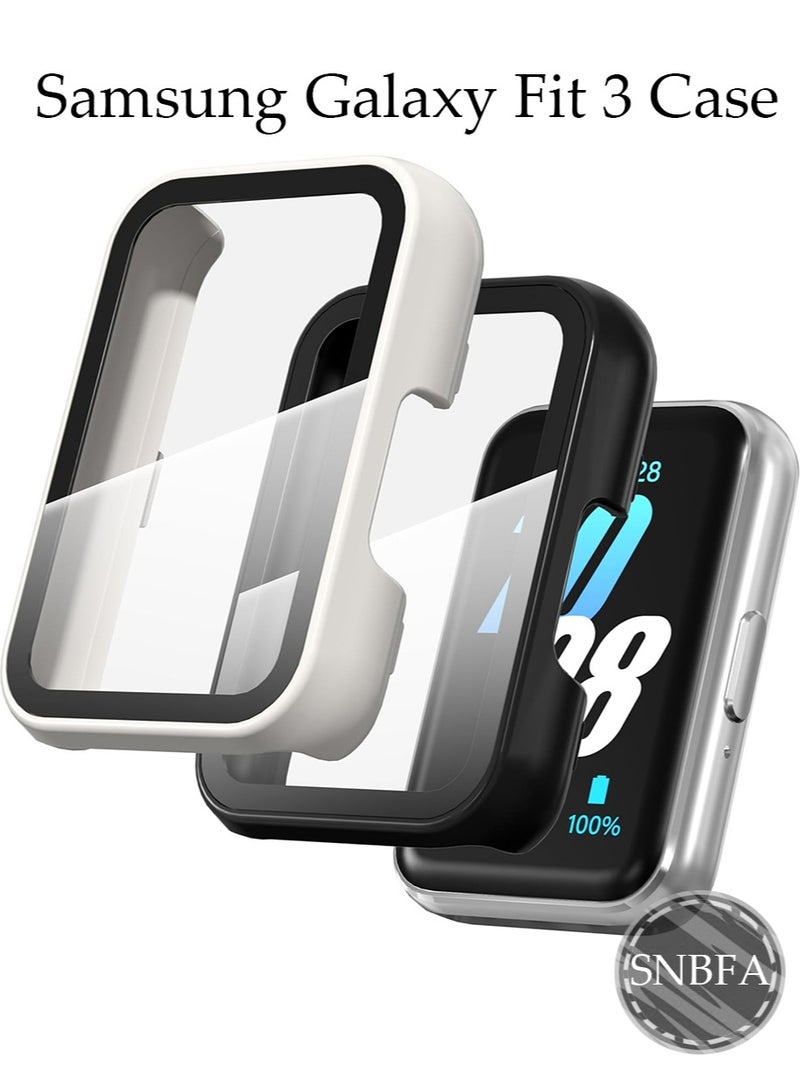 SNBFA 2 قطعة مناسبة لسامسونج جالاكسي Fit 3 حالة الهاتف المحمول ، وتغطي كامل الشاشة فيلم واقية مناسبة لسامسونج غالاكسي Fit3 الذكية ووتش مع تشديد الزجاج الواقي من الصدمات حالة واقية ، ومناسبة للرجال والنساء - Image 1