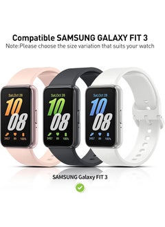 SNBFA 2 PCS for Samsung Galaxy Fit 3 Case, Full-Coverage Screen Protector Tempered Glass Bumper Cover Case for Samsung Galaxy Fit3 Smartwatch for Women Men Black+White  - Image 2