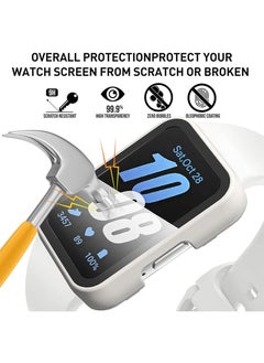 SNBFA 2 PCS for Samsung Galaxy Fit 3 Case, Full-Coverage Screen Protector Tempered Glass Bumper Cover Case for Samsung Galaxy Fit3 Smartwatch for Women Men Black+White  - Image 4